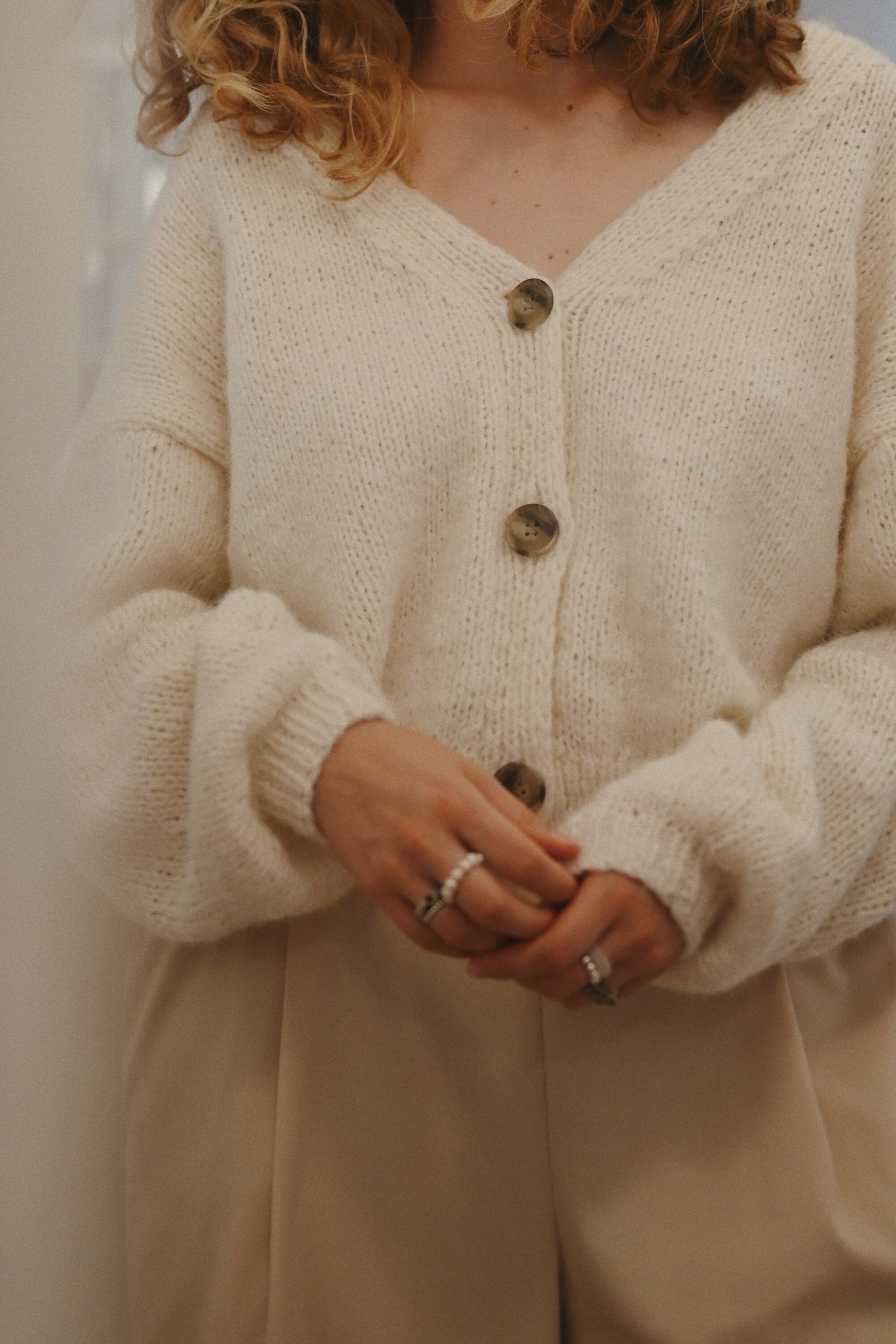 Handcrafted Alpaca Cardigan: Grey Merino Wool Knitwear