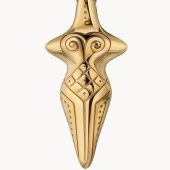 Gold Plated Silver Goddess Pendant: Trypillian Bereginya Jewelry