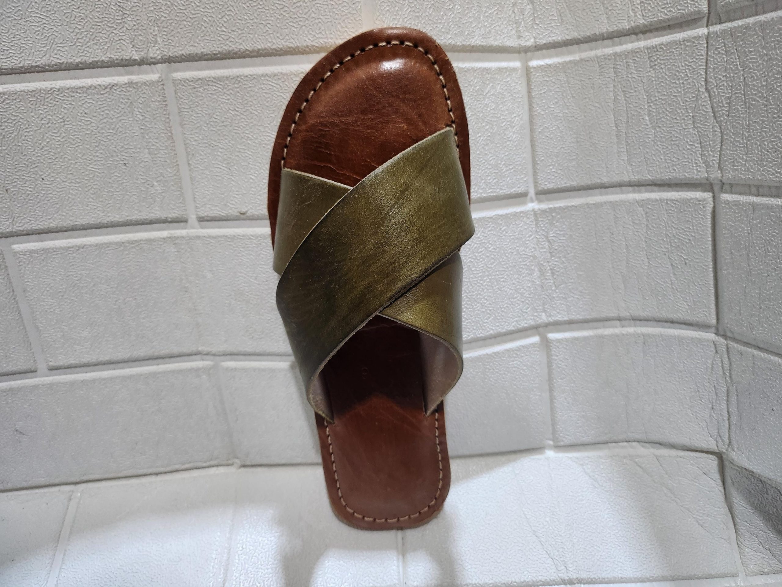 Handmade Moroccan Leather Sandals For Women – Green Slip On Summer Sandals – Beach Shoes – Leather Sandal Women – Women Summer Shoes