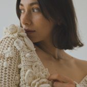 Hand-knitted Red Cotton Cardigan: Lightweight Boho Layering Jacket