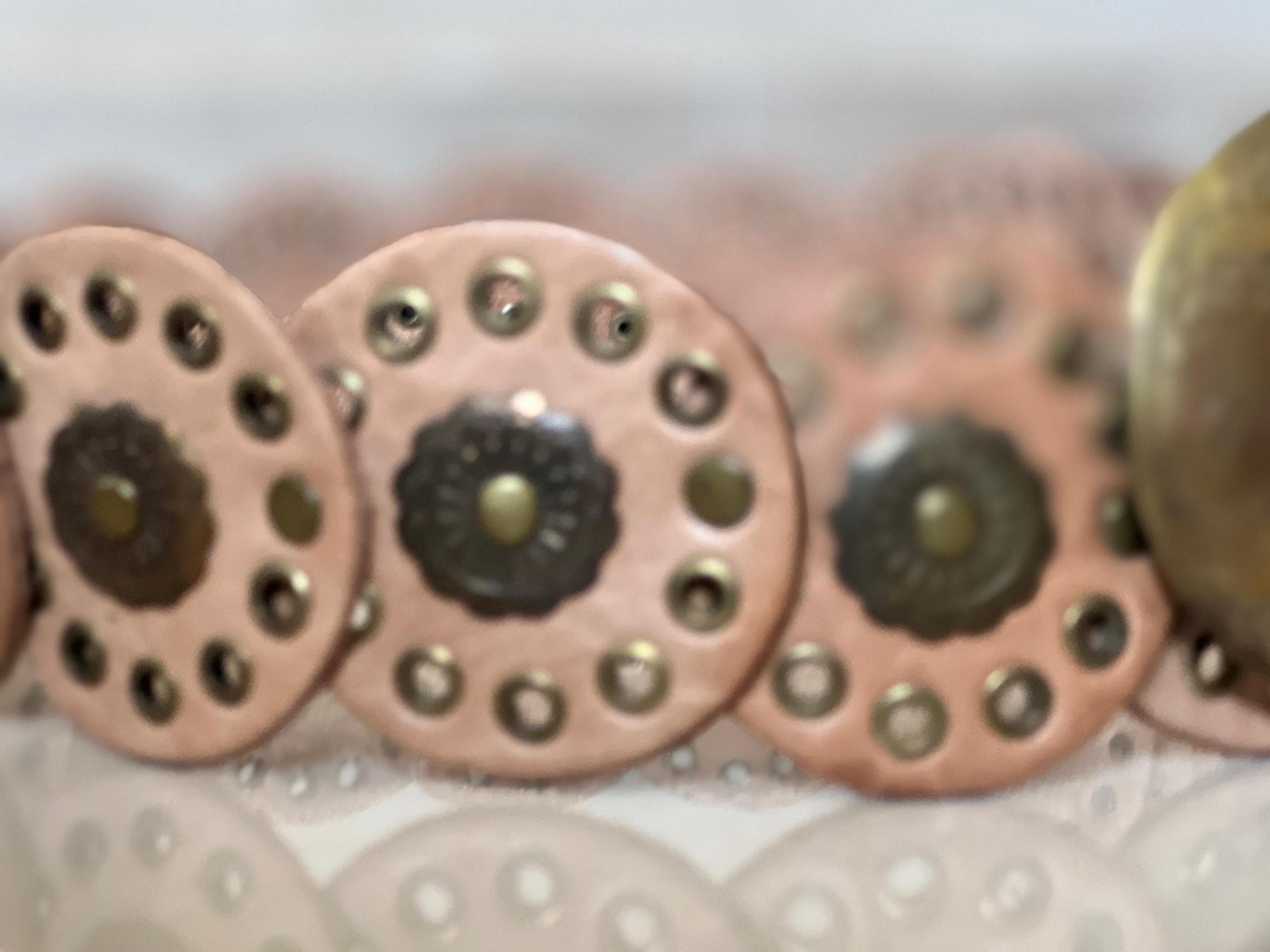 Leather Concho Belt 107 Cm (42.1 In) – Vintage Medieval Waist Belt Gift For Women