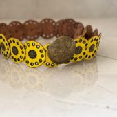 Handmade Moroccan Leather Belt With Vintage Buckle – Boho Statement Waist Accessory